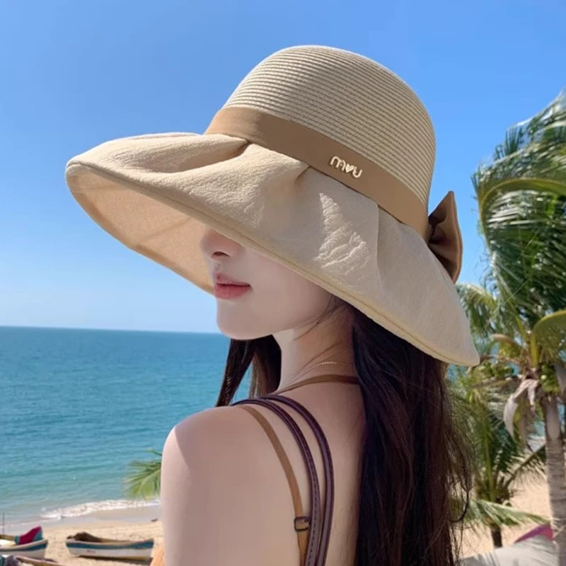 2025新款帽子女夏季百搭遮阳帽大檐帽子女出游防晒防紫外线太阳帽