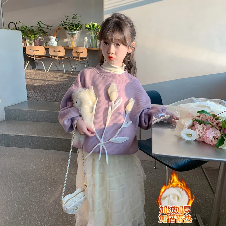 女童裙子秋冬款2025新款儿童公主裙冬装套装女大童连衣裙冬季加绒