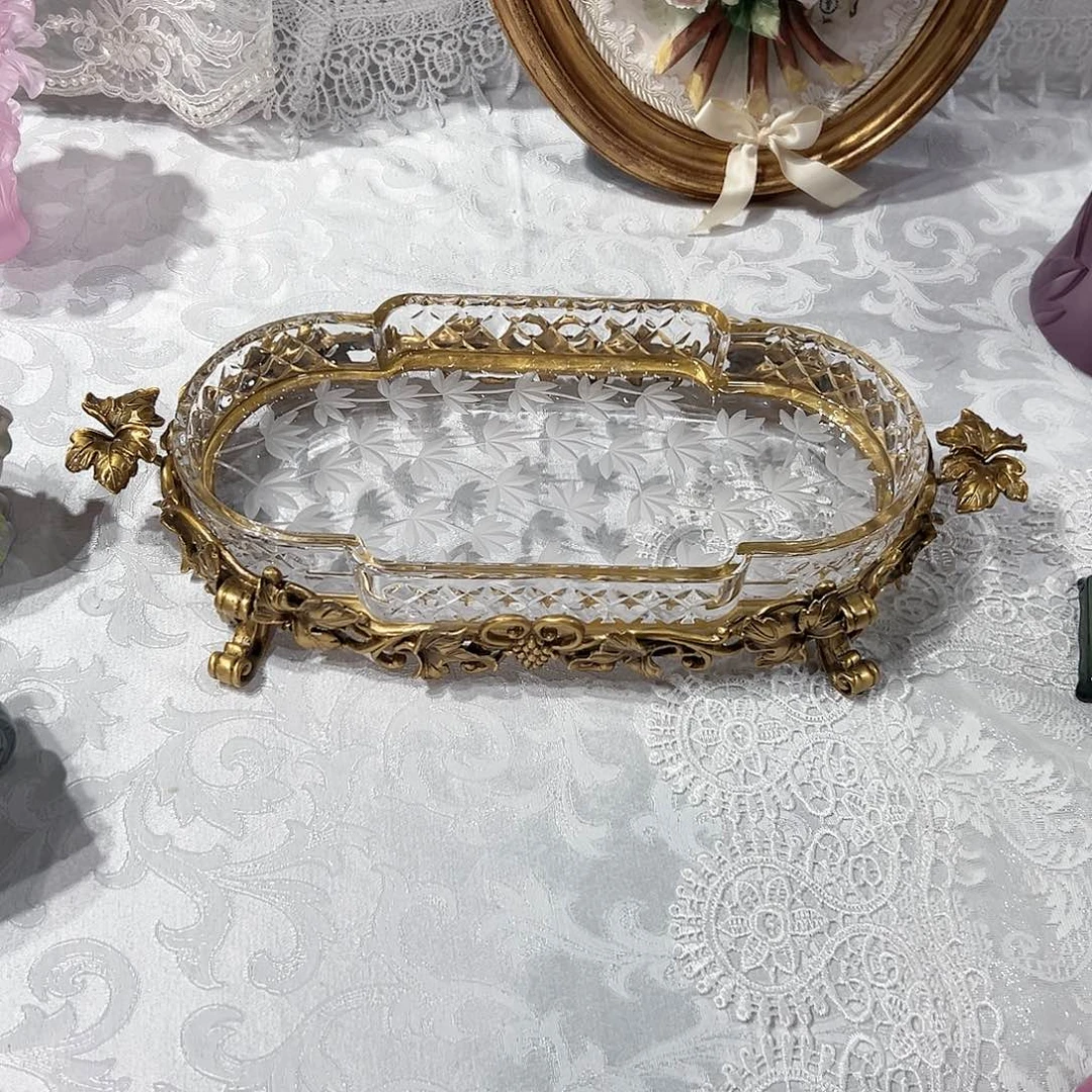 陶瓷F3222波兰水晶配铜托盘收纳