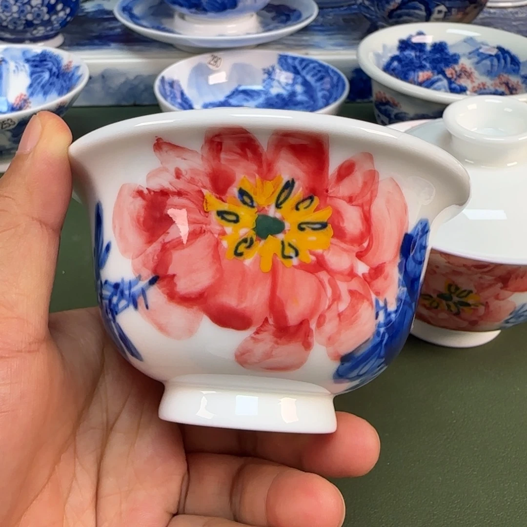 景德镇纯手绘茶具圆圆234
