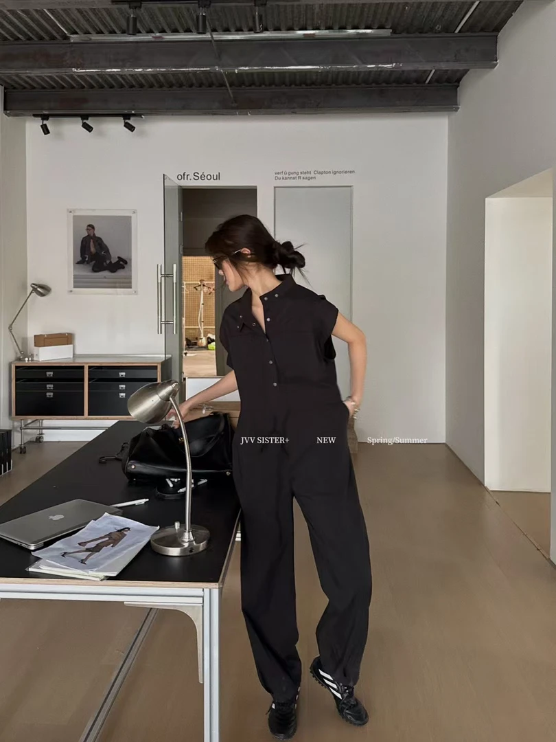 （70661）夏季新款时尚工装风休闲宽松显瘦连体裤女