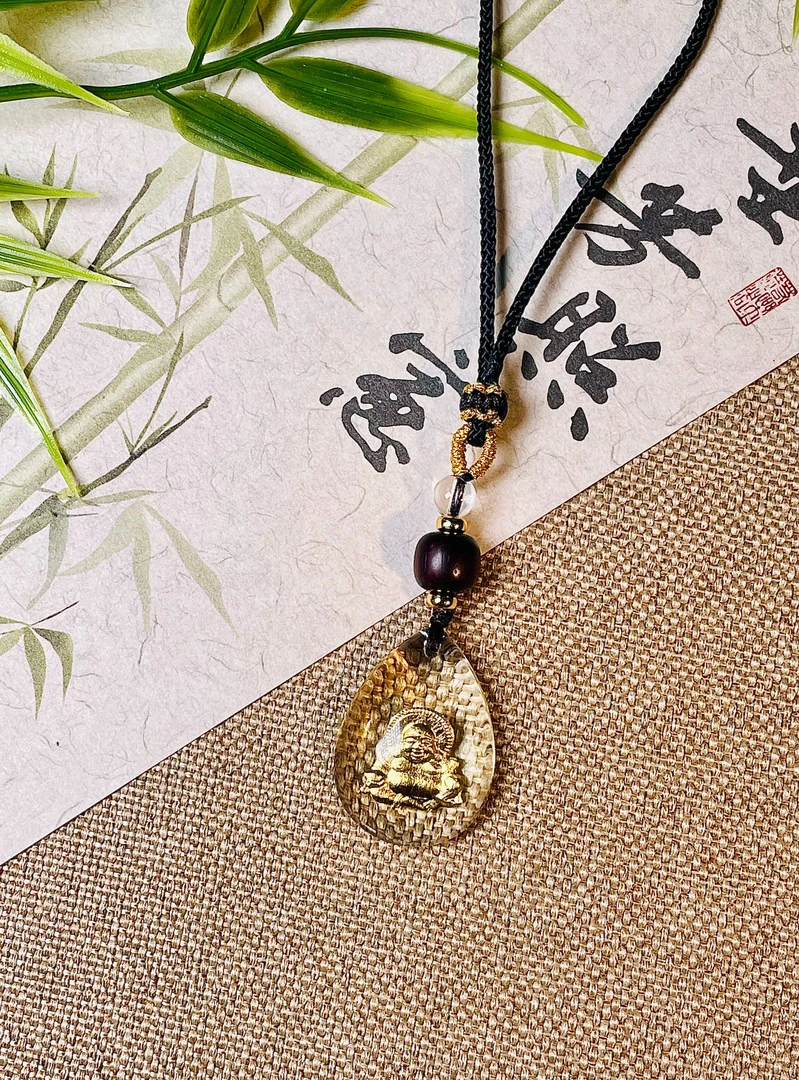 水晶足金佛公挂件 多样性发一