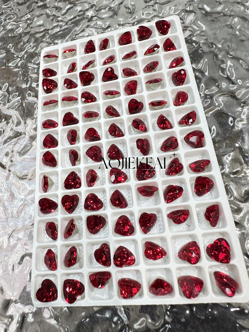 8mm千禧爱心+8*10mm玫瑰切鸽子蛋【奥捷】超闪仿锆超闪高品质美甲钻