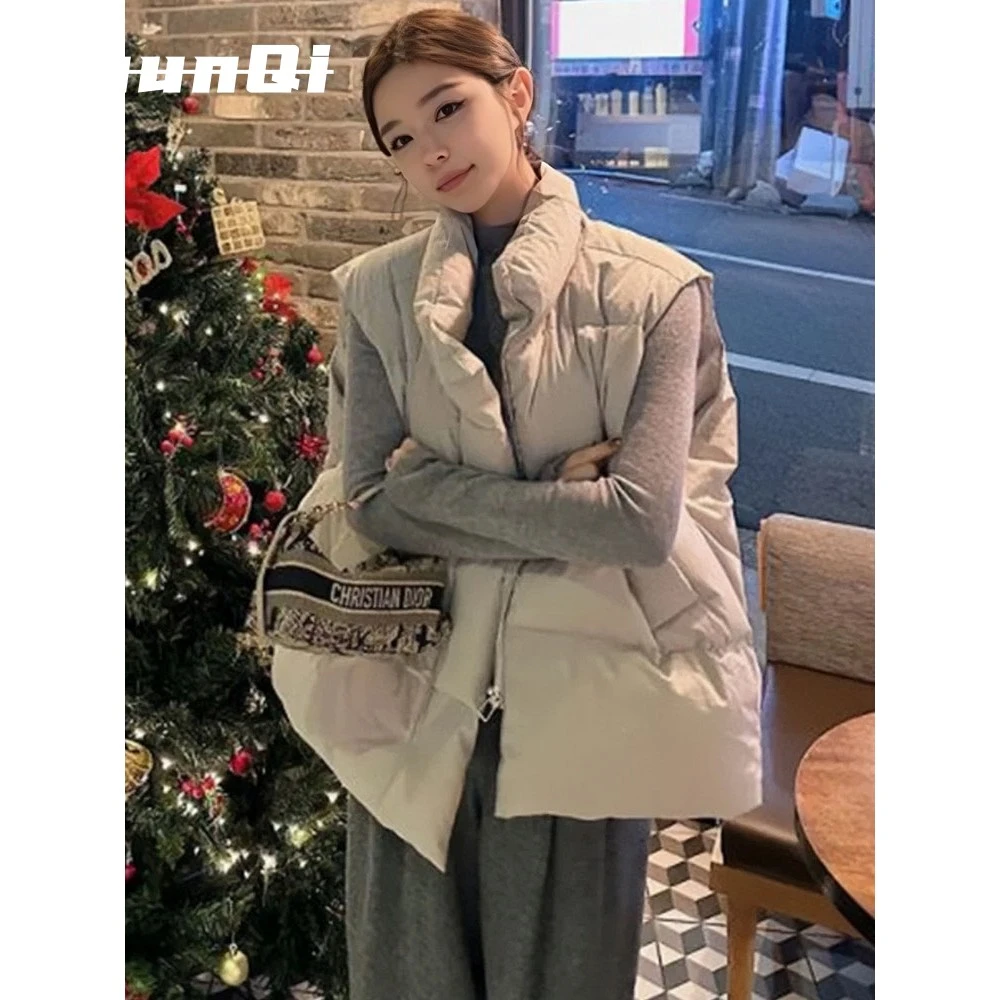 淳启韩系休闲宽松显瘦加厚马甲外套女秋冬新款小个子时尚洋气坎肩