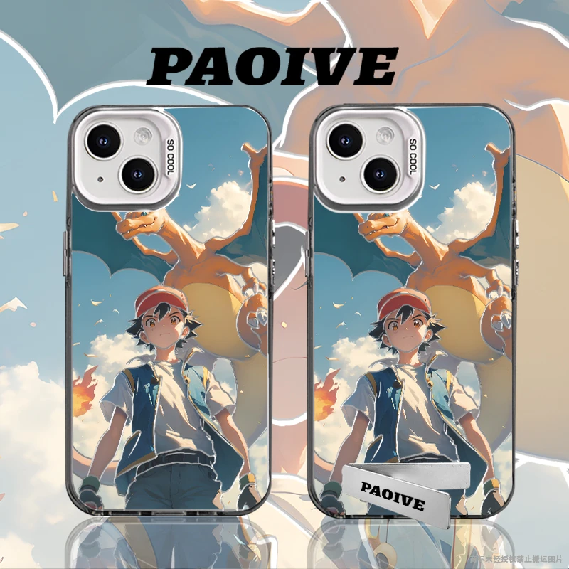 宝可梦创意适用苹果华为vivoiPhone小米三星防摔彩银手机壳