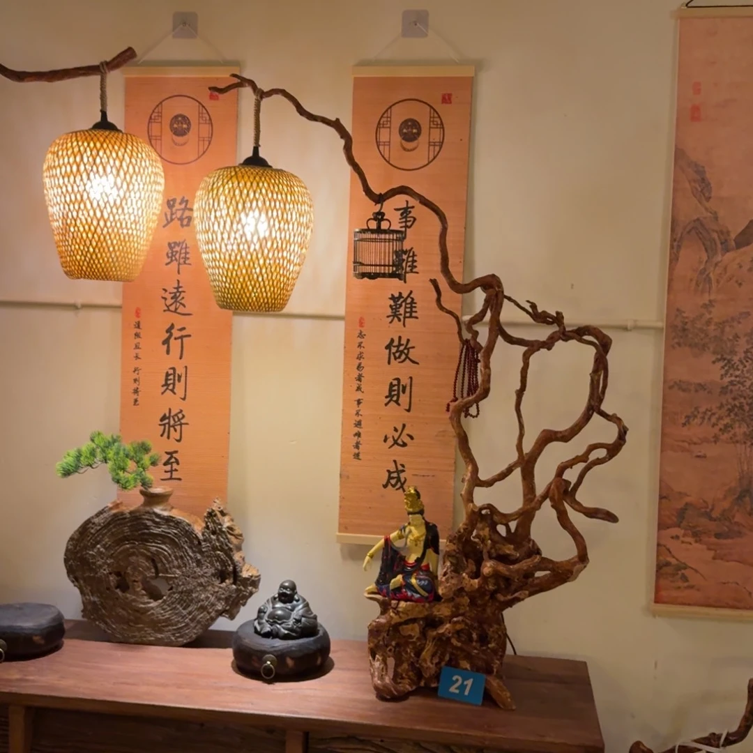 木杜鹃根自然根艺造景台灯孤品