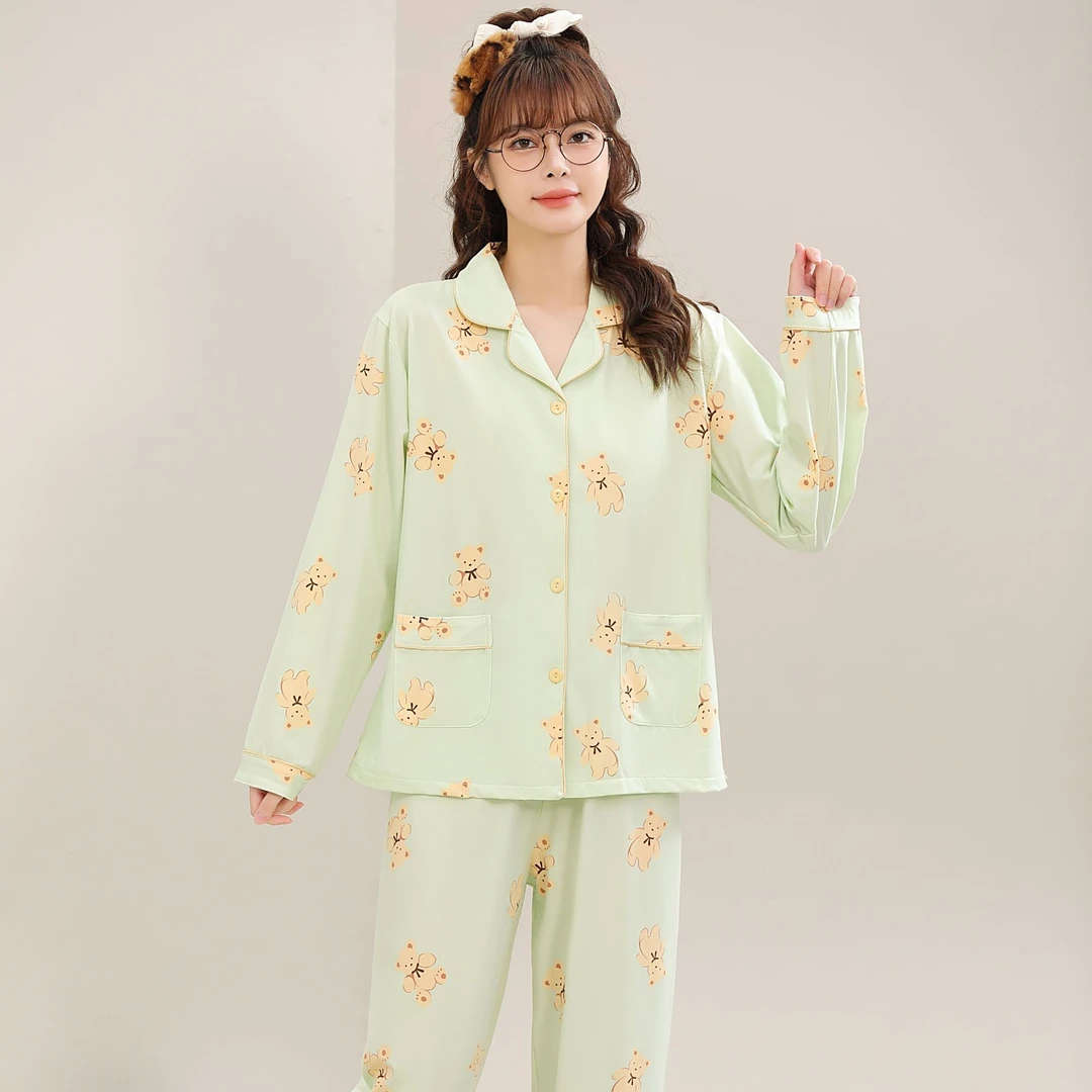女士四季款睡衣春秋夏家居服套装6039