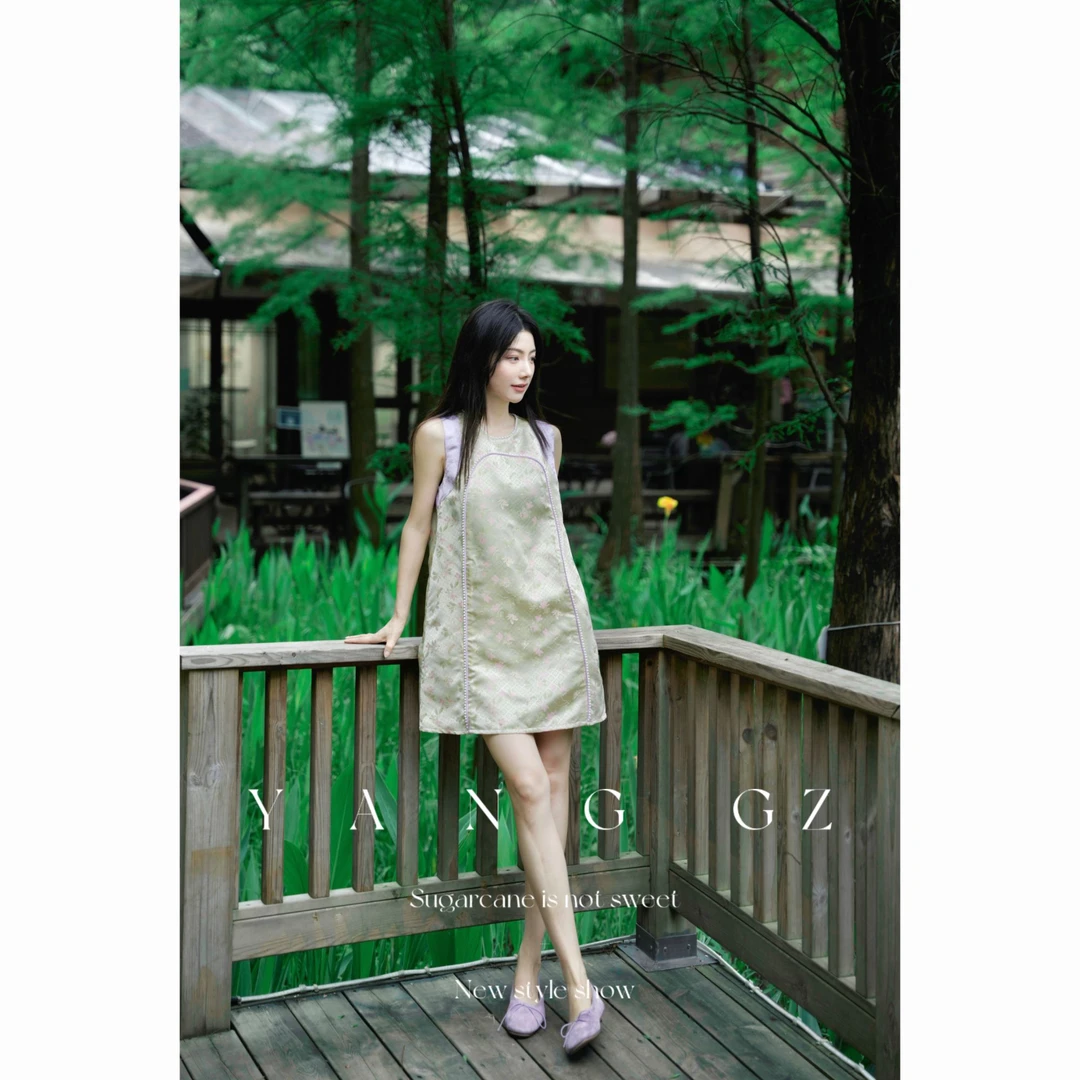 YANG GZ【生生不息】新中式珍珠织带无袖连衣裙女 GZ5152DR656034