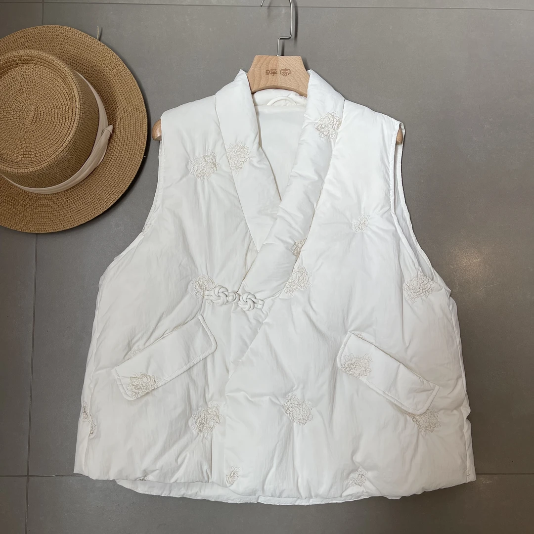 『蝶家』新中式国风盘扣羽绒马甲5502