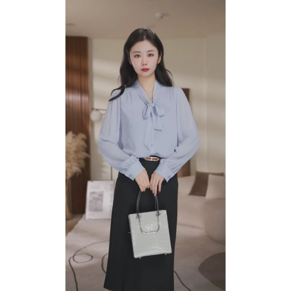 【曼贝manbei】欧若风8591170新春衬衫女长袖2025新款式气质衬衣