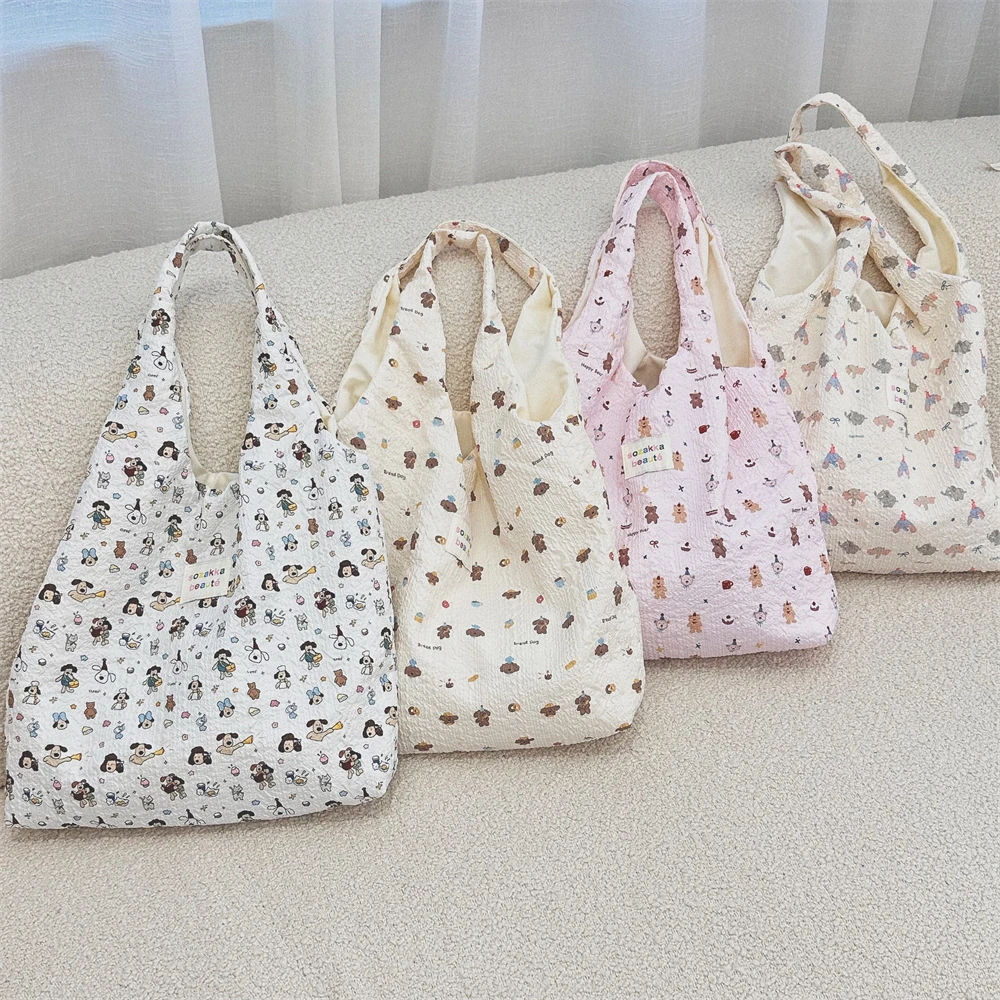 【新店福利】学生4613百搭轻便压花帆布包袋女大容量背心包逛街学