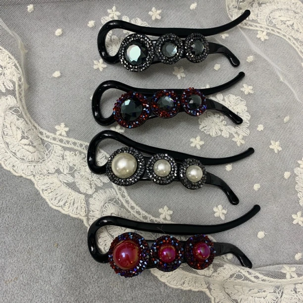 X034气质闪钻珠珠扭扭夹