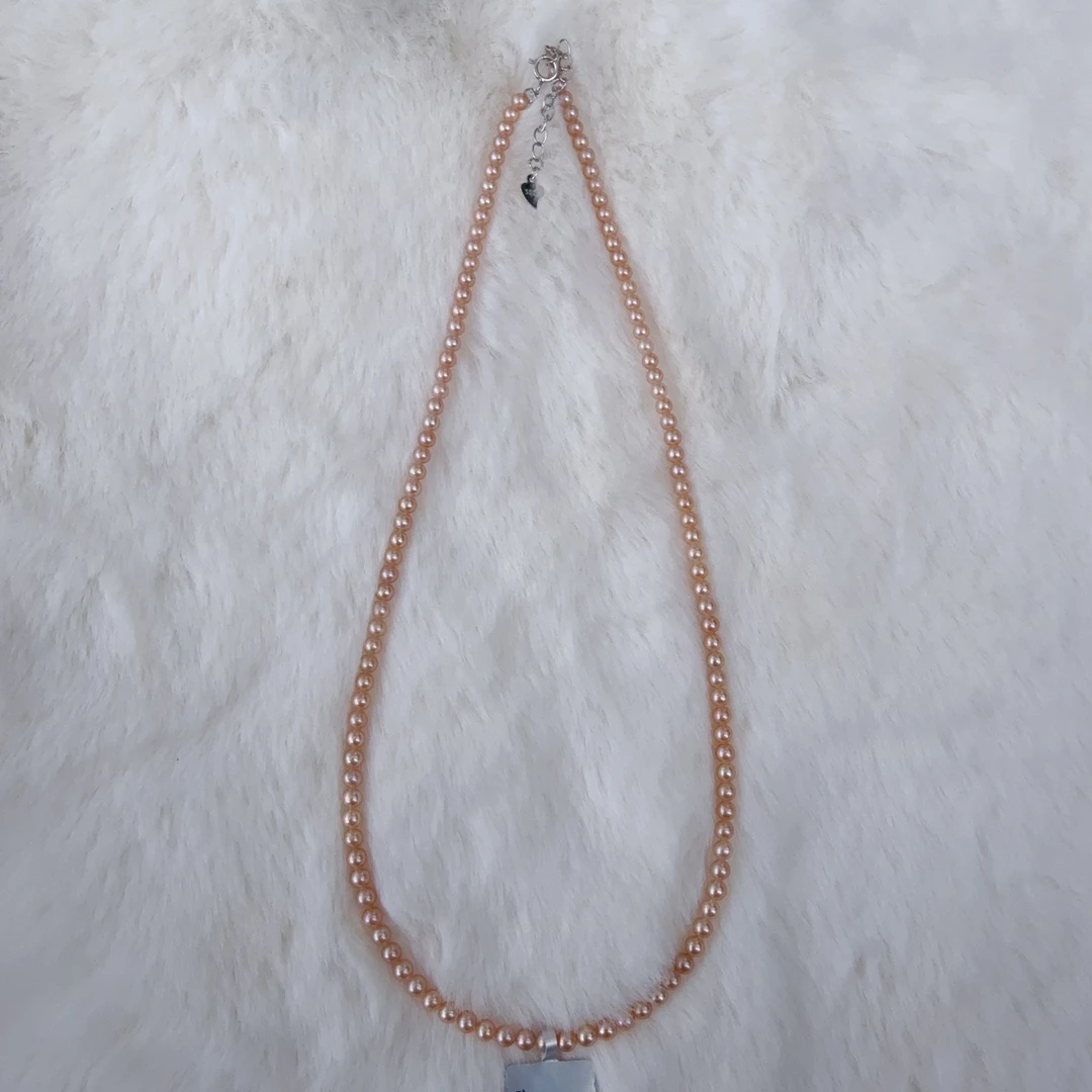 【船长甄选】S925银 淡水橙紫色BABY珠项链 3-5mm