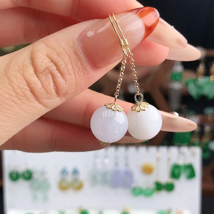 翡翠银S925镶嵌耳饰耳饰