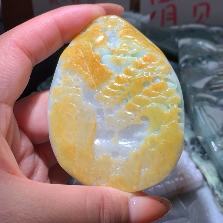 翡翠未镶嵌颈饰保真天然A货翡翠