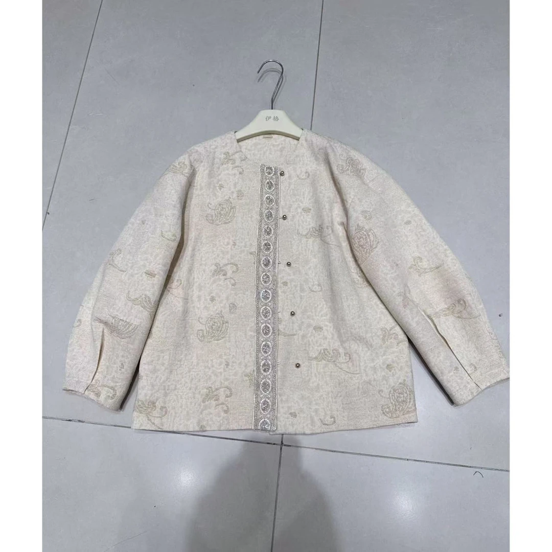 【欣欣】新中式国风刺绣提花设计感小众休闲外套-7070