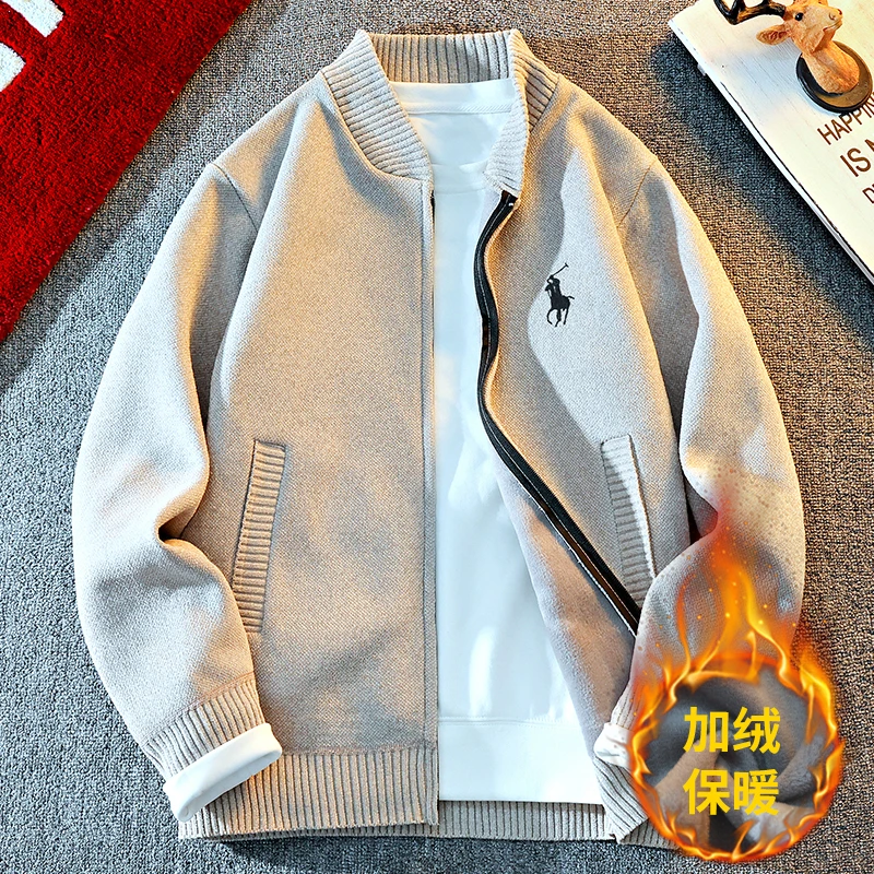 轻奢针织开衫男士秋冬新款宽松毛衣针织衫百搭潮流帅男士休闲上衣