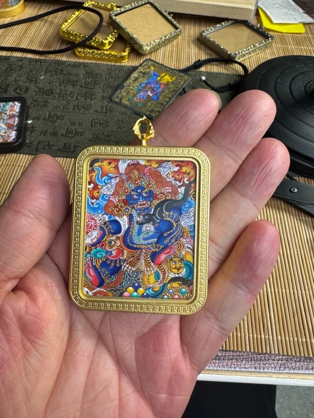 热贡纯手绘唐卡黑财