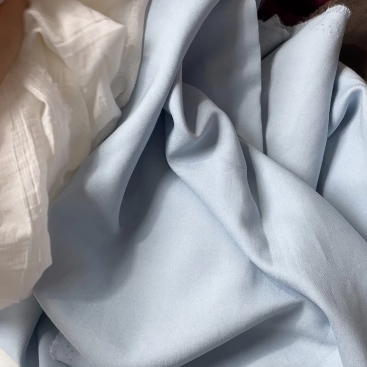 天丝（莱赛尔纤维）浅蓝棉麻2米