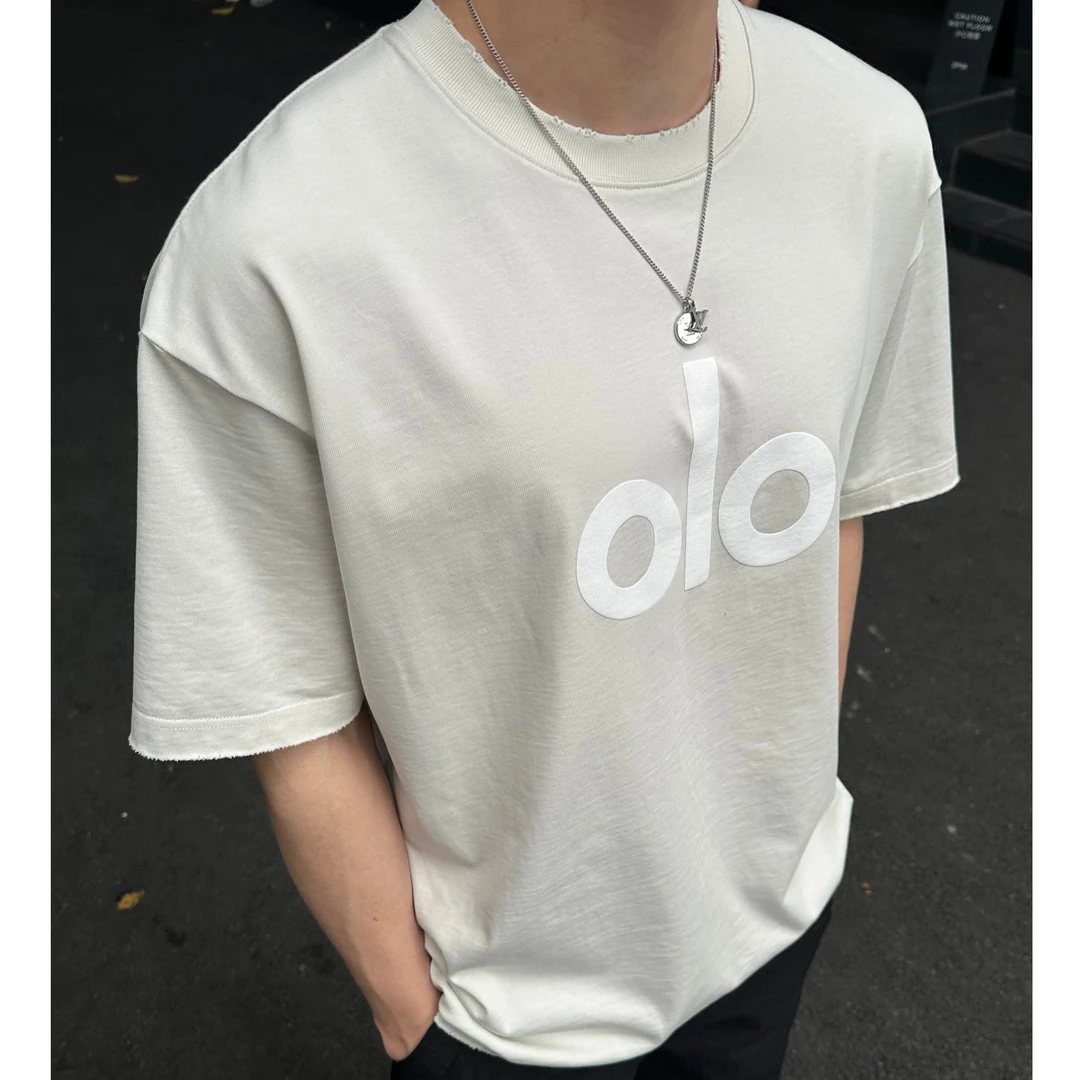 25夏 发泡印花情侣圆领短袖T恤男女同款SW12291