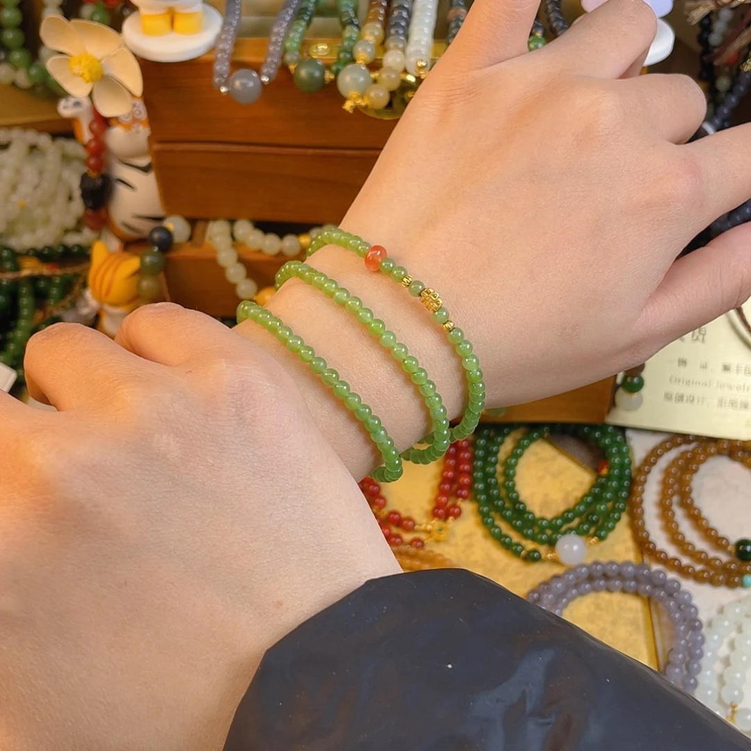 和田玉多圈手串未镶嵌