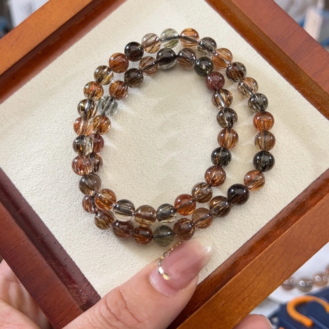 不***唱未镶嵌水晶手链黑金超七7m