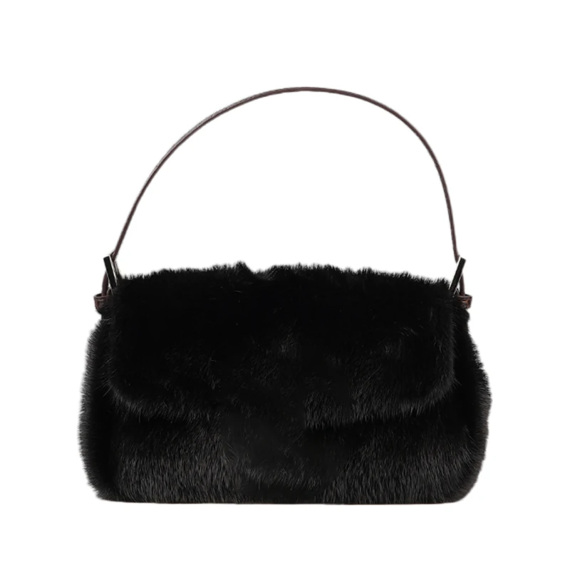 【水貂毛包】冬季时尚高级潮流百搭轻奢通勤女包