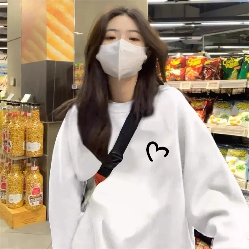 潮牌chic港风白色大码加厚加绒爆款卫衣外套小个子宽松秋冬上衣女