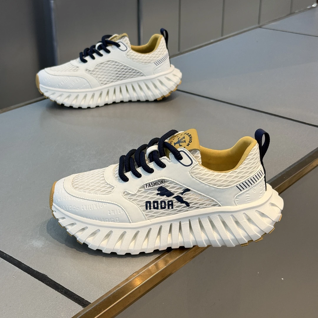 低跟透气拼色轻便休闲尖头网面鞋老爹鞋刺绣新中式