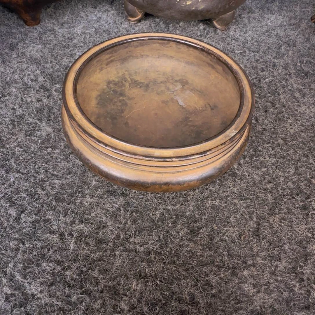 明***月铜胎三线三足香炉