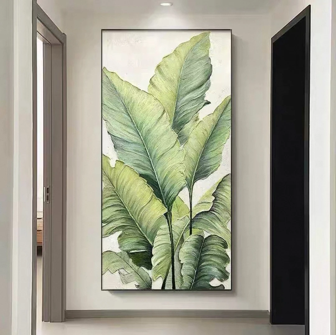 家大业大风格现代简约手绘油画玄关客厅沙发背景墙装饰画