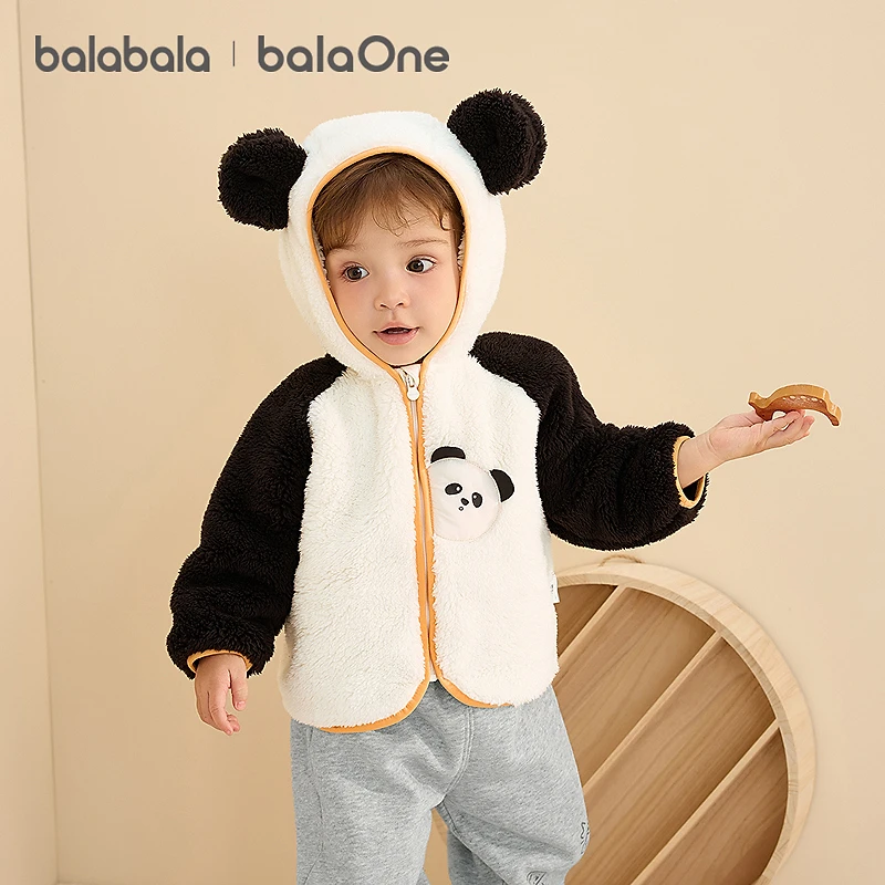 【balaOne】巴拉巴拉儿童外套男童女童装2025秋冬珊瑚绒保暖加厚