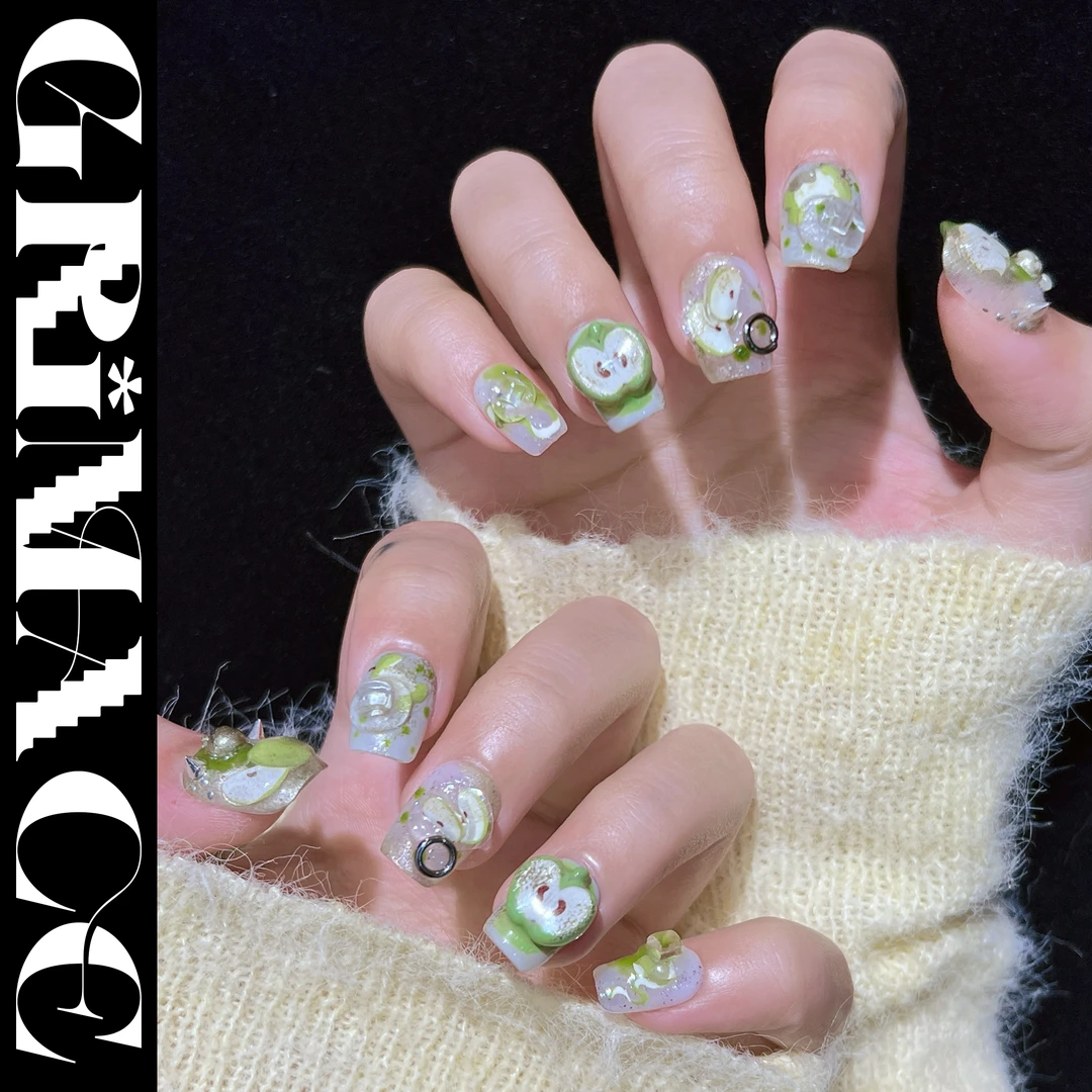 【青苹果+红苹果】怪相录手工短甲穿戴甲原创怪诞朋克y2k个性组合