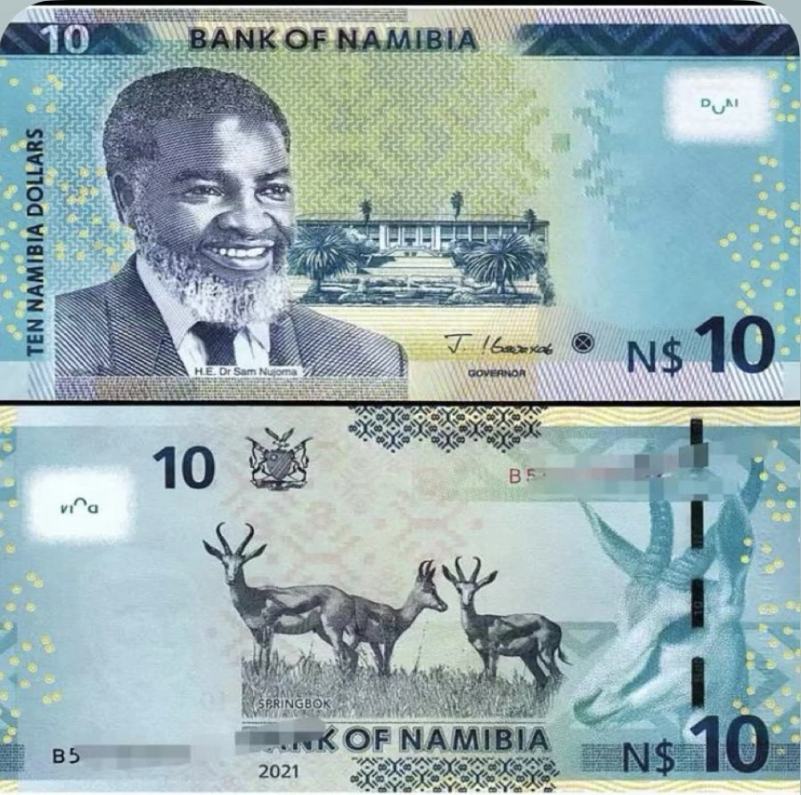 【非洲】 2021年 纳米比亚10元 纸币 动物跳羚羊 外国钱币全新保真