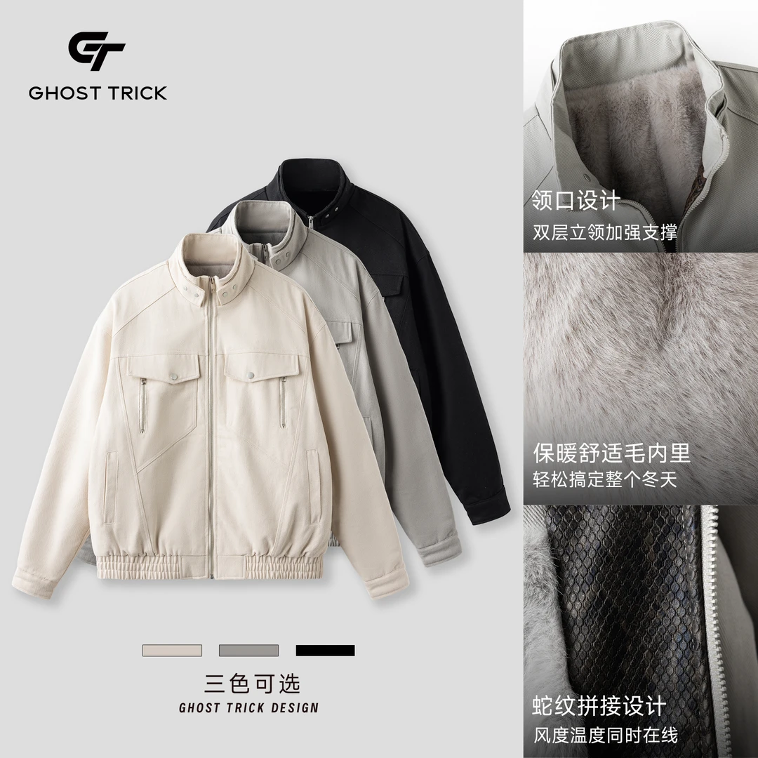 冬季新款加绒加厚工装夹克厚外套C3378