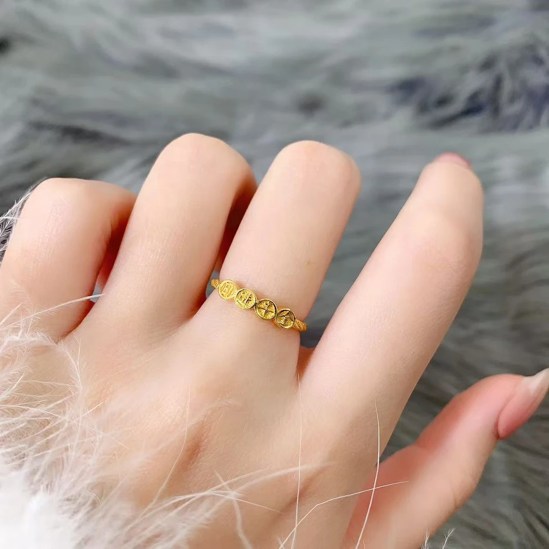 【伟新源】足金999 5G工艺 日进斗金活口戒2.11克