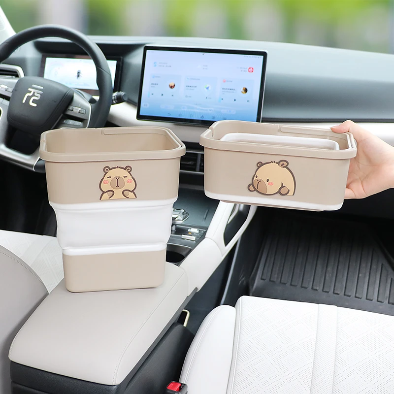 车载垃圾桶可折叠多功能便携式防水卡通可爱置物桶后排收纳桶女生