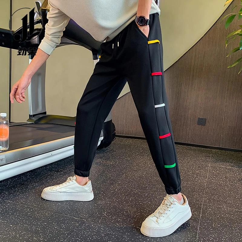 劲莱2025春秋季卫裤男痞帅休闲男裤新款收脚哈伦裤潮流设计感裤子