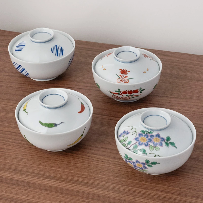 美浓烧日本进口陶瓷炖盅家用餐具日式小清新蒸碗高颜值好看盖碗
