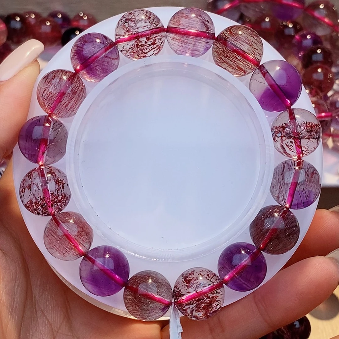 手链水晶未镶嵌黑加仑超七12*