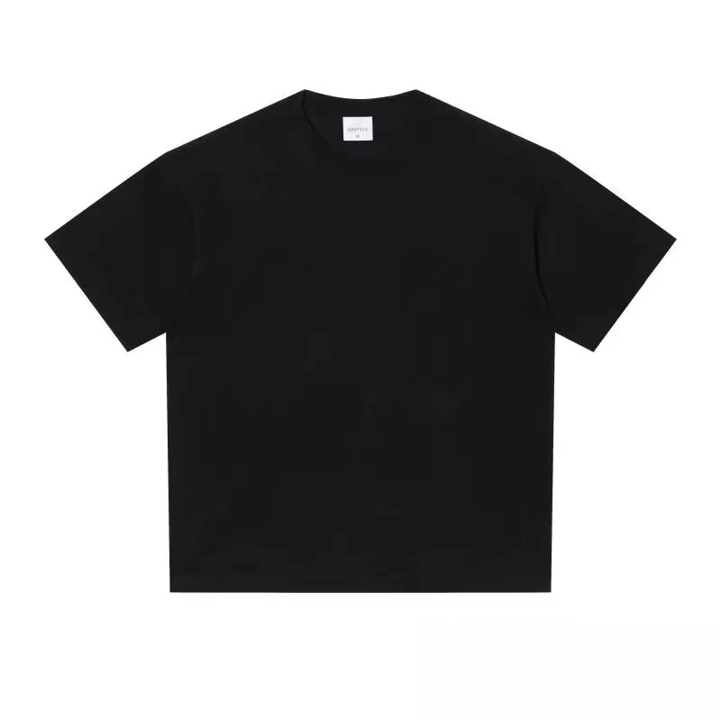 重磅纯棉版型纯白T恤男士短袖黑色宽松纯色宽松圆领百搭休闲户外