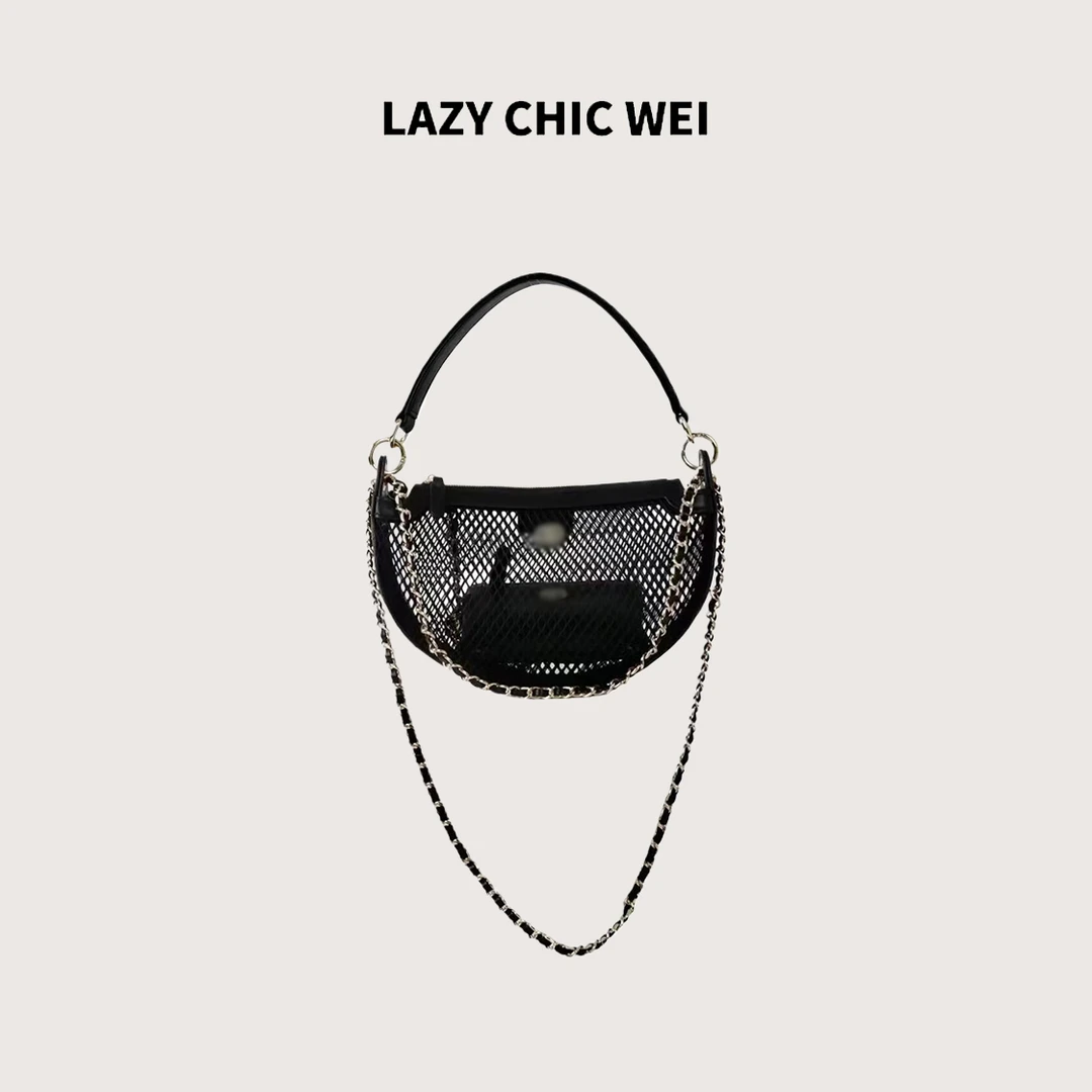 LAZY CHIC WEI 香家头层牛皮DIY镂空月牙包 25SSB5466