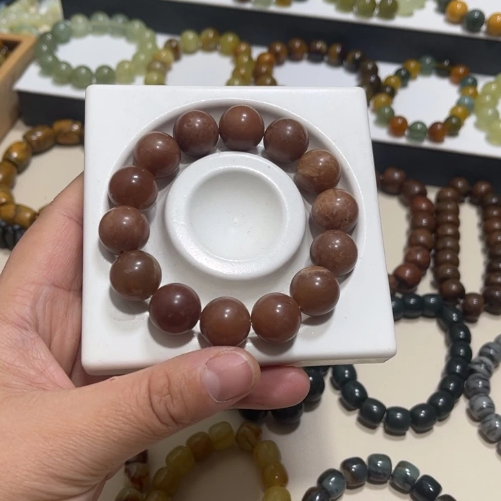 蛇纹石玉未镶嵌手链卡16微瑕19号链接