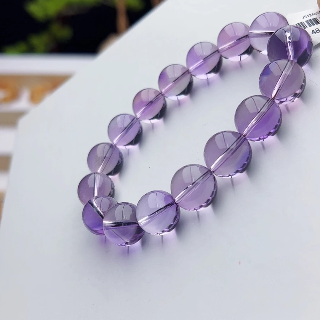 小****未镶嵌手链水晶玻利维亚紫水晶13.5mm56.6