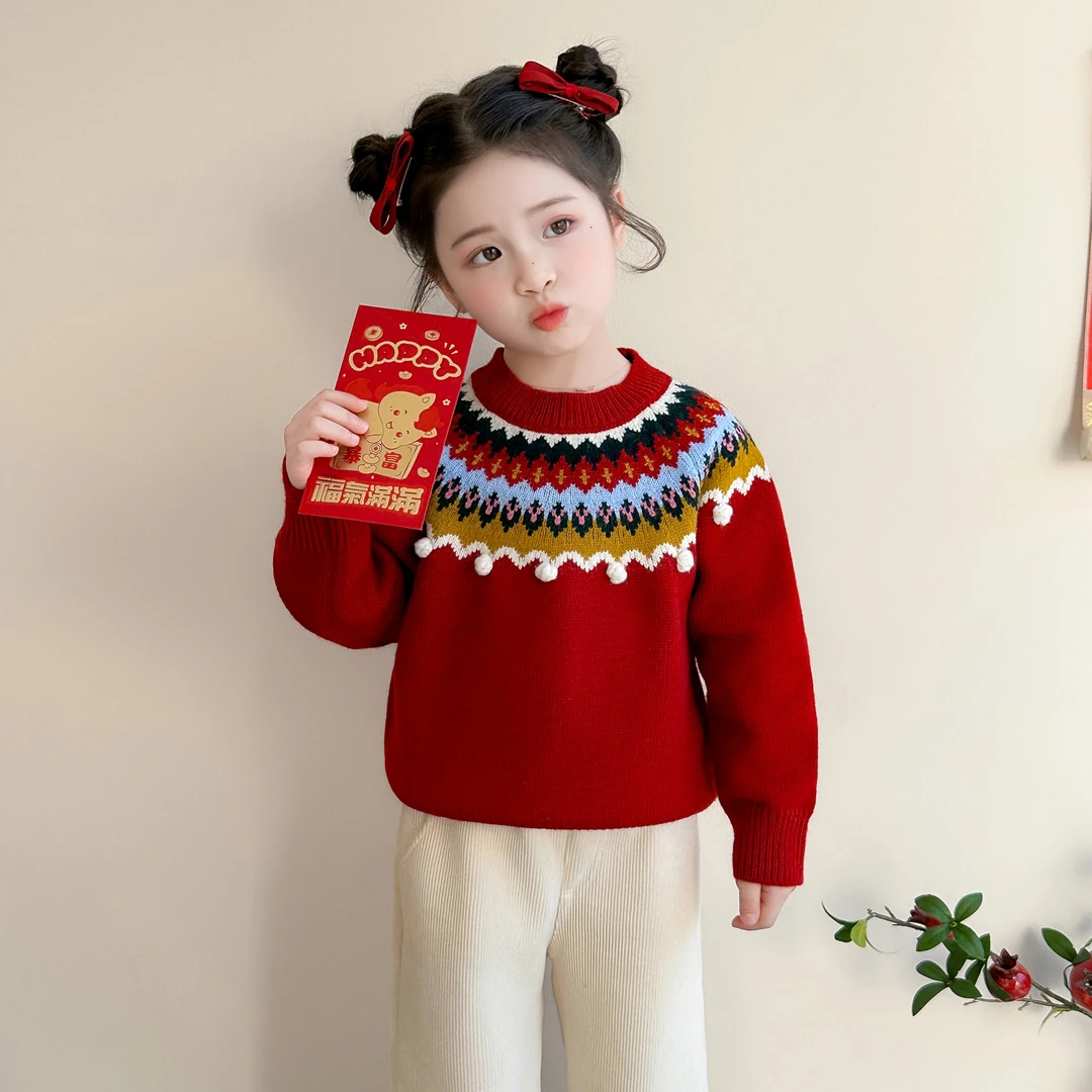 女童春装毛衣儿童时髦洋气针织衫小女孩宝宝春秋装2025新款衣服潮