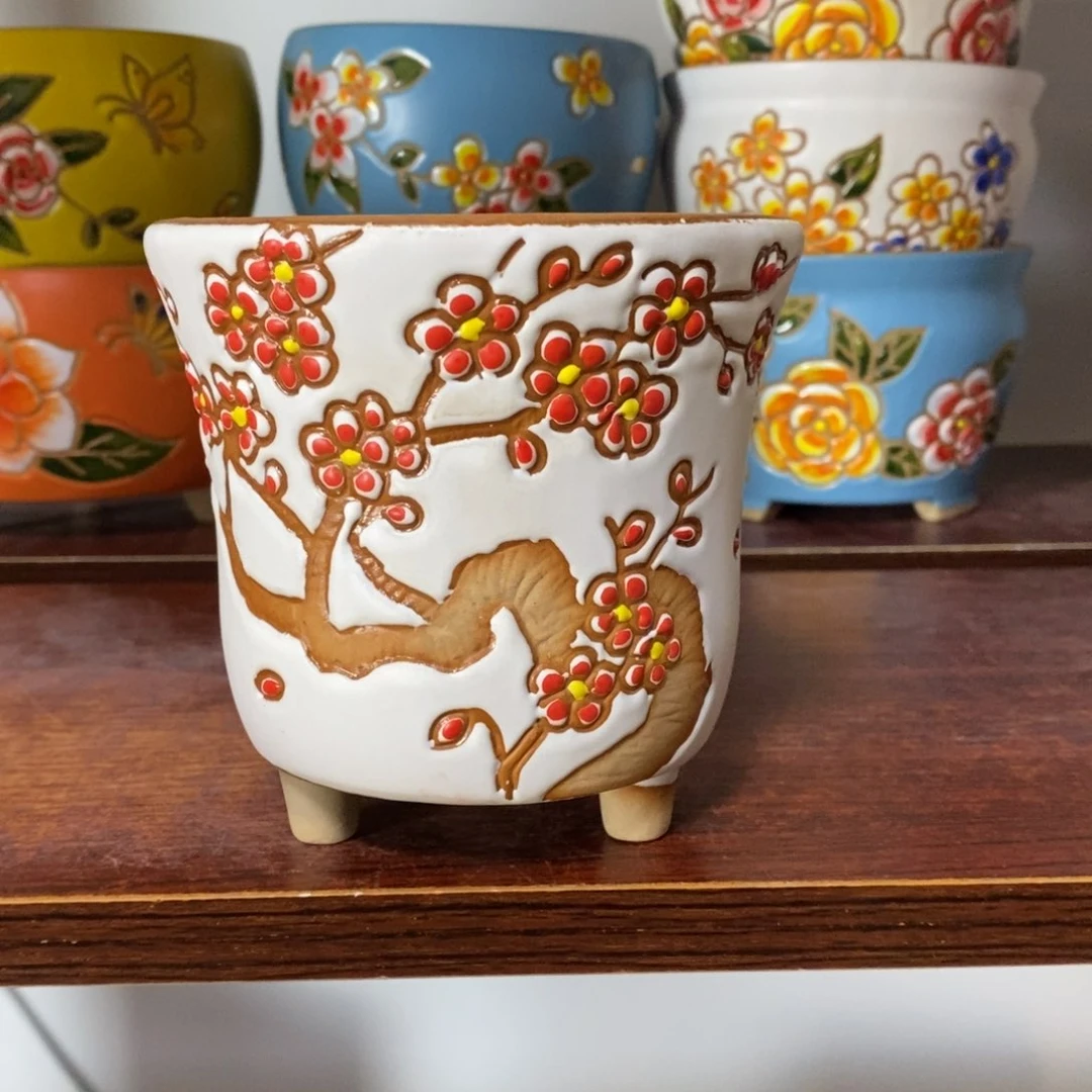 红陶韩式多肉植物花盆