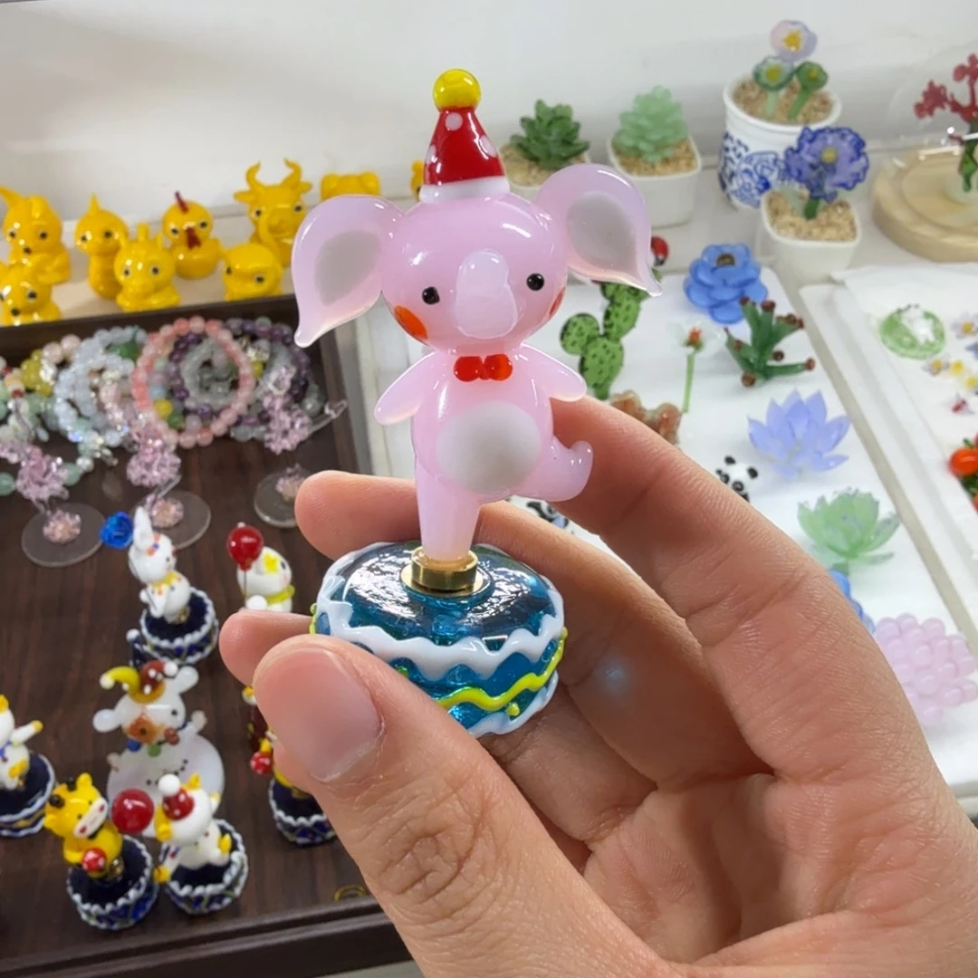 琉璃手工艺品粉象