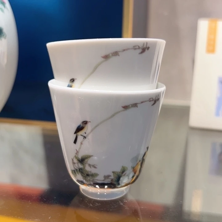 其他景德镇高温瓷器花想容杯子一对