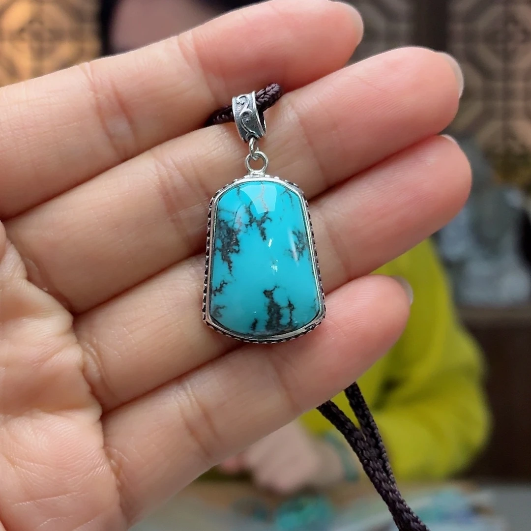 银S925镶嵌绿松石珠宝奇石