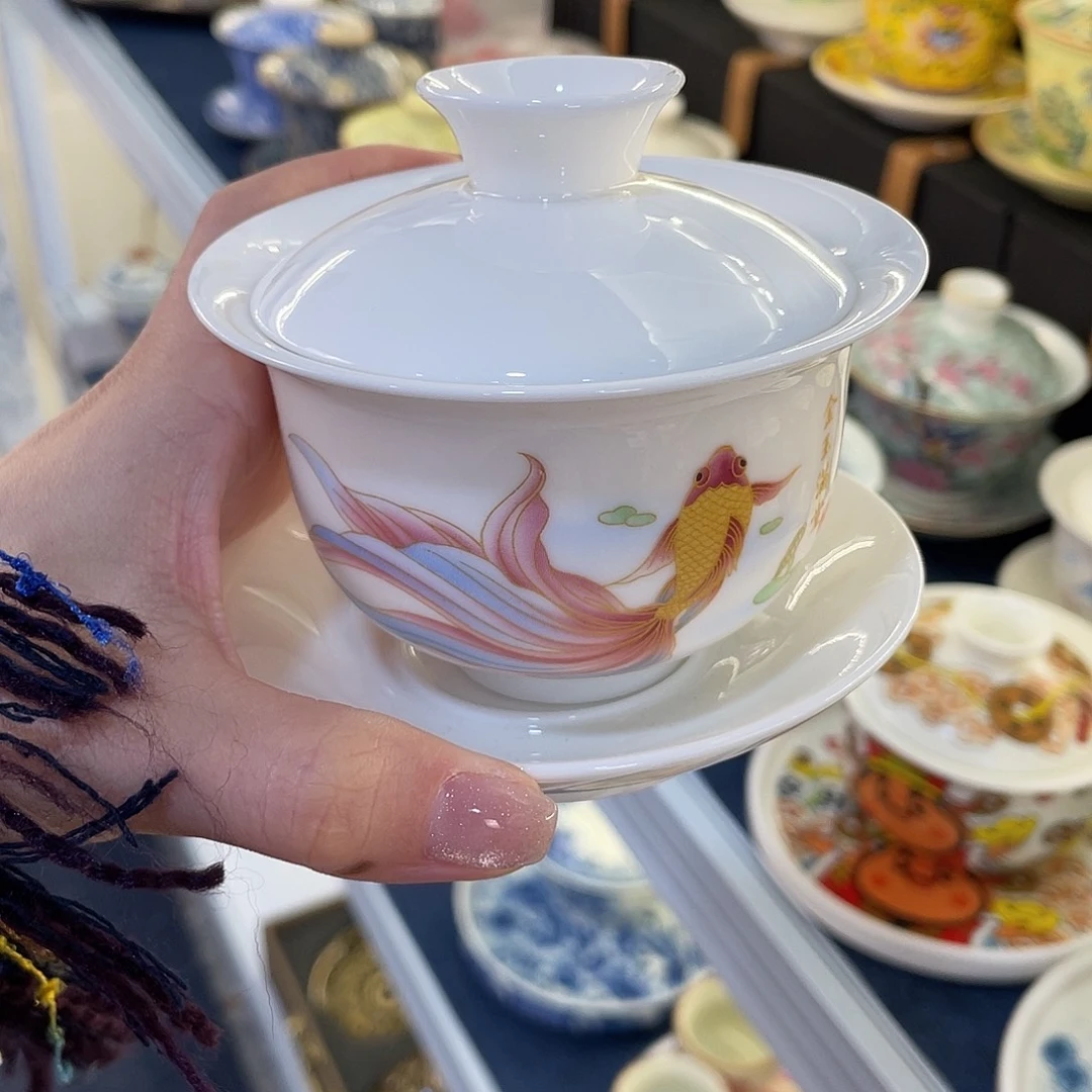 陶景德陶瓷盖碗茶具